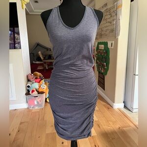 Athleta Ruched Tank Dress - Heathered Blue XXS